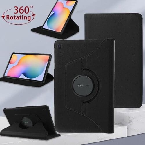 Tablet Case for Samsung Galaxy Tab S6 Lite P610 Anti-fall Leather 360 Rotating Automatic Wake-up Protective Case + Free Stylus