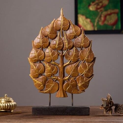 Home Thailand Imported Solid Wood Bodhi Tree Decoration Living Room Hallway Ornaments Solid Wood Bodhi Opening Gift
