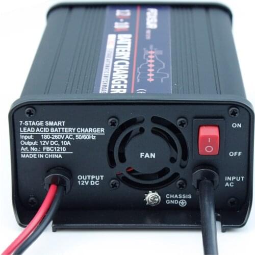 FOXSUR 12V 10A 7-stage smart Lead Acid Battery Charger Car battery charger MCU controll, pulse charge Maintainer & Desulfator