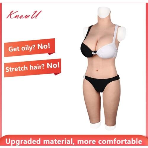 KnowU Shemale D Cup Full Bodysuit Transgender Fake Boobs Crossdresser Transvestite Silikonbrustprothesen Силиконовые формы груди