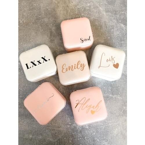 Beautiful Personalised Jewellery Box With Initials Custom Made Travel Case For Jewellery & Accessories Travelling Gift for Her