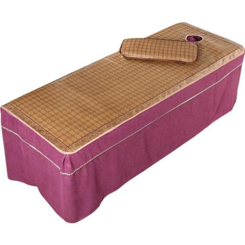 Beauty Salon Massage Table Bed Sheet Ice Silk Mat Cooling Mat With Pillowcase Salon Barbershop Bed Cover Mattress with Hole