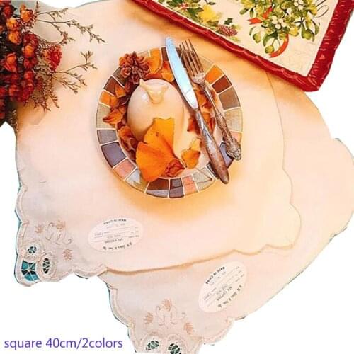 HOT lace embroidery table place mat cloth coffee pad cup Christmas tea dish pan coaster placemat cotton doily dining mug kitchen
