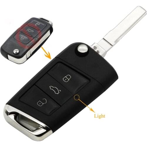 Kutery 3 Buttons Replacement Modified Flip Folding Remote Car Key Shell Case For VW Golf 4 5 Passat B5 B6 Polo Touran