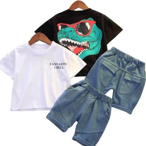 2 Pieces/set Summer Childrens Sets Baby Casual Clothes Kids Shorts and Top Set Boys Cartoon Outfits Ropa Verano Conjunto Bebe