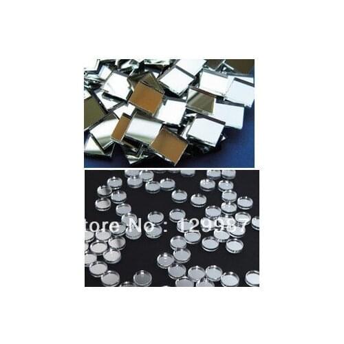 Hot selling Free shipping 500pcs round add 500pcs square 1.2mm , 1x1cm mix acrylic wall mirrror sticker ,1000pcs per set