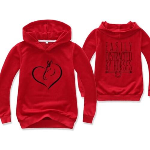 Fashion Printed Horse Hoodie Boy Long Sleeve Shirt Cildren Sweatshirts Girls Hoodies Children Coat Kids Clothes Streetwear