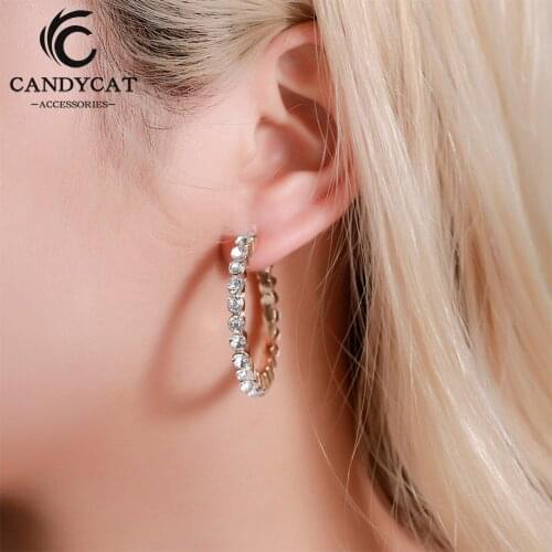 Fashionable Earrings Crystal Large Earrings Ladies Earrings 2019 Fashion Earrings Colored White Crystal Wedding Gift