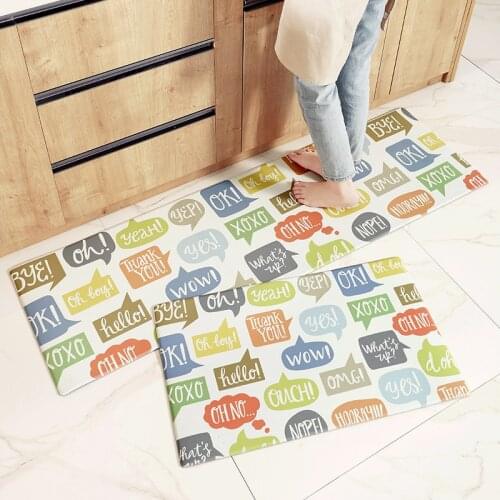 Cartoon Japanese-style PVC leather kitchen mats home wear-resistant anti-slip mats household waterproof and oil-proof strips rug