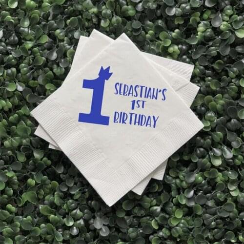 Custom Birthday Napkins Wild One First Birthday Napkins, Woodland Birthday, Little Hunter Birthday, Outdoors Birthday Party