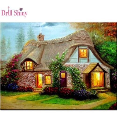 Diy diamond painting house Handmade cross stitch kit full Diamond embroidery scenery 3D square Diamond Mosaic pasted painting