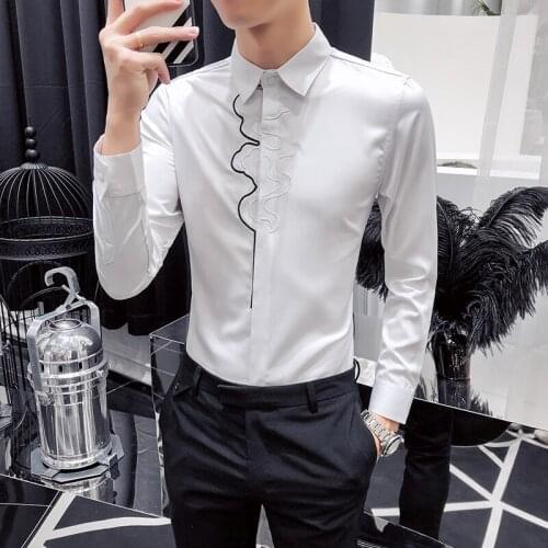 Fall 2020 New Mens Shirt Fashion Dress Deluxe Printed Shirt is suitable for all mens long-sleeved casual shirts