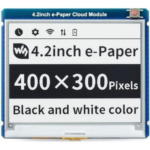 Waveshare 4.2inch E-Paper Cloud Module, 400×300, WiFi Connectivity, Low Power Consumption