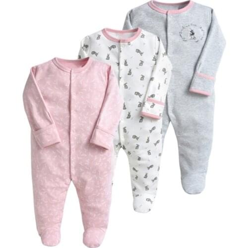 Autumn Cotton overall Jumpsuit For Newborn Cute Baby Boys Cotton Long-sleeved Infant Cute Baby Boys Girls Rompers 3Pieces/Lot