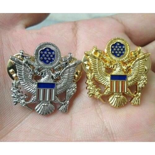Pair Of US Officer Shoulder Eagle Small Badge Insignia Pin Reproduction armyshop2008