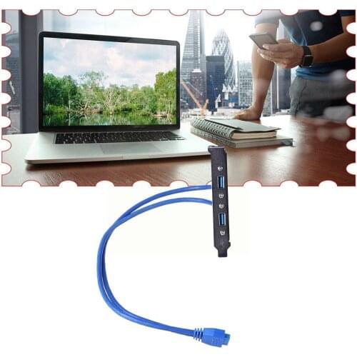 Full Size Bracket Motherboard 20pin to 2 Ports USB Adapter 3.0 Tool Plate Header Panel Back PCI Cable Connector Slot Female S2X3