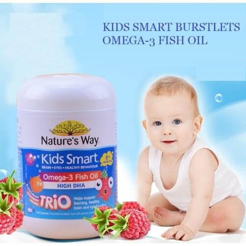 Nature Way Kids Children Smart Omega3 Fish Oil 180Caps EPA DHA Supplement for Healthy Brain Eye Brain System Nervous Development