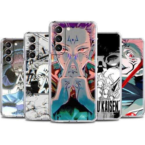 Clear Shockproof Cover For Samsung Galaxy Note 20 Ultra 10 Plus Lite 9 8 M31 M30S M51 M11 Soft Phone Case Anime Jujutsu Kaisen