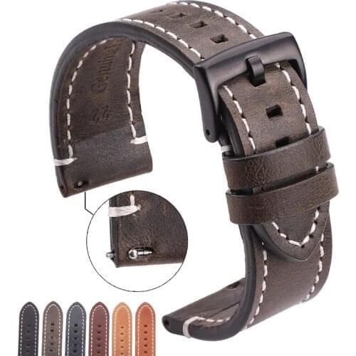 Leather Watchbands 20mm 22mm Women Men Cowhide Watch Band Strap For Xiaomi Huami Amazfit Stratos 3/GTR 47MM/Neo/GTR 2