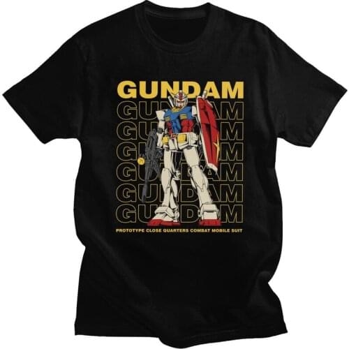 Retro Gundam RX 78 T Shirt Men Short Sleeve Cotton T-shirt Anime Mech Robot Manga Mecha Japan Harajuku Gunpla Tee Fashion Tshirt