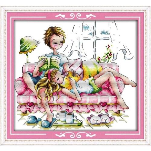 Romantic partners (2) cross stitch kit 14ct 11ct count print canvas stitches embroidery DIY handmade needlework plus
