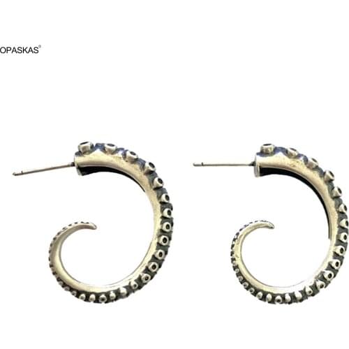 Retro Style Octopus Tentacle Claw Tail Half Hoop Stud Earrings for Man Women Punk Gothic PT