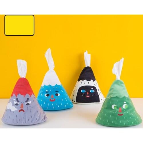 Cute cartoon volcano tissue box Funny anger Smiley face Paper towel case