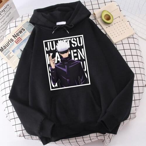 Japan Anime Jujutsu Kaisen Mens Hoodie Fashion Street Wear Casual Printed Spring Loose Keep Warm Sweatshirt Pullover Hoody
