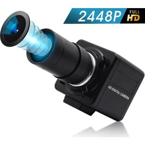 8MP High Definition 2448P Webcam USB Sony 1/3.2 IMX179 Sensor Plug and Paly USB Camera with 5-50mm Manual Focus Varifocal Lens