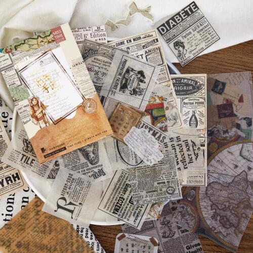 55pcs/pack Vintage Stickers Paris Poetry junkJournal Stickers scrapbooking School Stationery Stickers Diary Journal Stickers