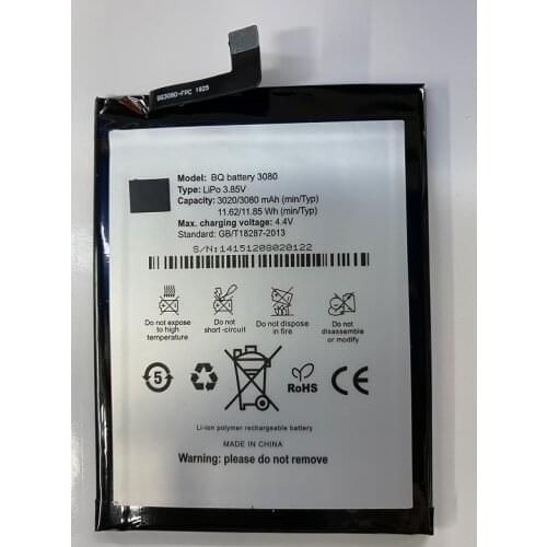 HST Original LOSONCOER 3080mAh BQ 3080 Battery For BQ Aquaris U Plus Lite Smart Phone Batteries