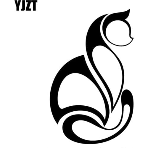 YJZT 8CM*12.7CM Cat Pet Animal Decoration Car Stickers Vinyl Decal Black Silver C10-02373