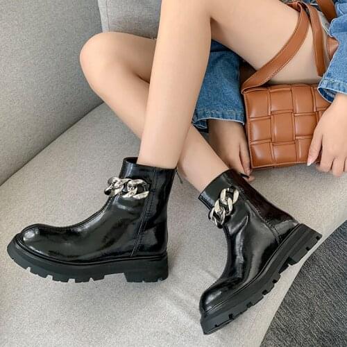 2021 Winter Women Designer Boots Genuine Leather Women Platform Heels Boots Round Toe Fall Women Shoes Women Boots