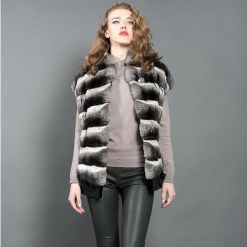 Cropped Rex Rabbit Fur Vest Women Warm Fashion Gilet 2021 New Arrival