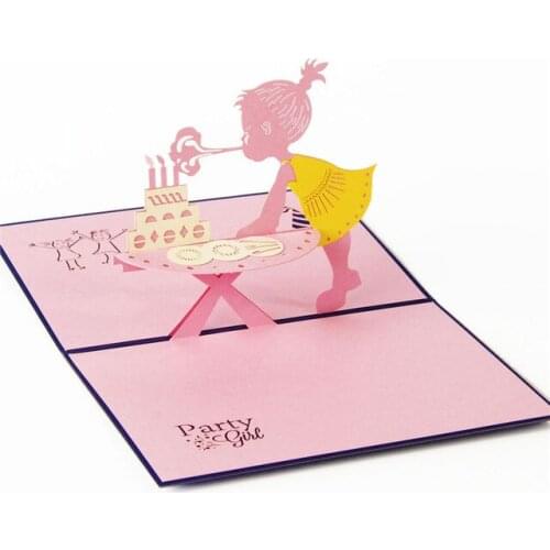 10pcs/lot Handmade Laser Cut Baby Shower Invitations Kid Birthday Greeting&Gift Cards 3D Party Invitation Card