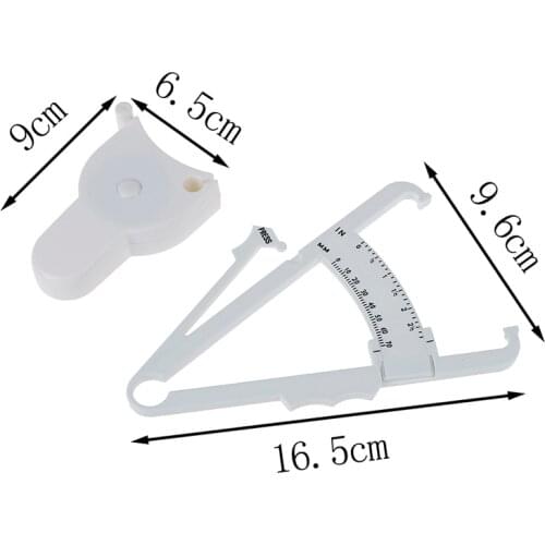 2Pcs/Set White PVC Body Fat Caliper Measure Tape Tester Fitness For Lose Weight For Portable Fitness Equipmnet