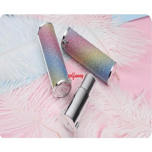 300pcs/lot Fast Shipping New 12.1 Mm Empty Cosmetic Containers Rainbow Tube Fashion Makeup Lipstick Bottle DIY Homemade Lipstick