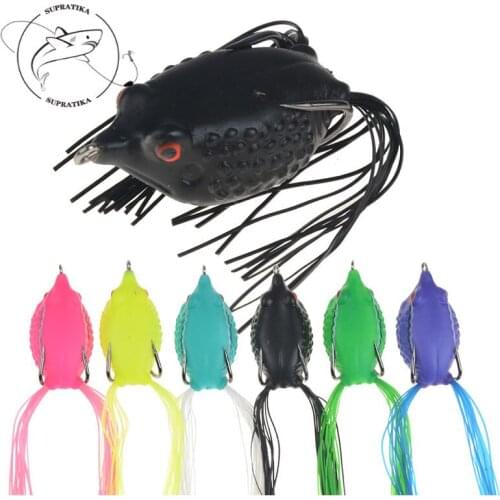 6Pcs/set 5cm/10g Artificial ABS Plastic Frog Soft Bait 3D Eyes Wobbler Thunder Frog Bionic Bait With Double Hook Fishing Lures