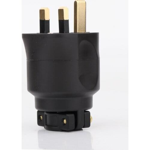 High Quality FI-UK 1363(R) UK Male AC Power Plug Inlet Outlet Gold Rhodium Plated