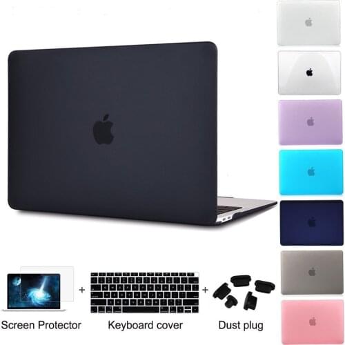 Smooth Frosted Plastic Hard Shell Case Keyboard Cover Screen Protector For Macbook Air Pro Retina 11 12 13 15 16 inch 2020 A2337