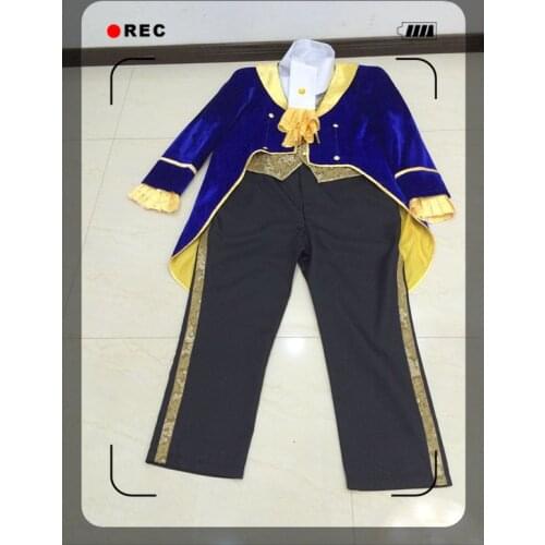 Beauty and the Beast Prince Adam Anime Movie Halloween Cosplay Costume B002