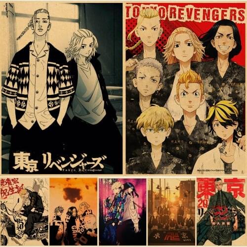 Hot Japanese Classic Anime Tokyo Revengers Posters Home Room Decoration Kraft Paper Prints Art Vintage Coffee Bar Wall Stickers