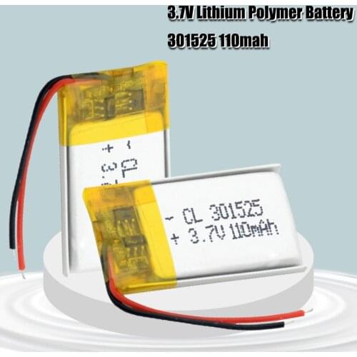 3.7V 110mAh 301525 ithium polymer battery for GPS PSP MP3 MP4 MP5 DVD small toys battery Bluetooth headset Li-ion Cell battery
