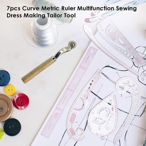 7 Pcs/set Metric Clothes Curve Sewing Drawing Stencil Making Pattern Accessories Sewing Ruler Grading Home Curve Tools Maki P2H6