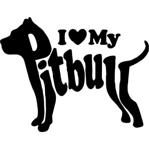 MIGNATIS - I Love My Pit Bull Dog Car Sticker Mural Art Decal For Car Window Loptop Decoration Vinyl Stickers waterproof Self Name