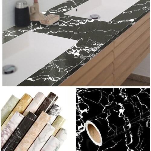 Marble Waterproof Vinyl Self adhesive Wallpaper Sticker Modern Contact Paper for Kitchen Cupboard Living Room Wall Stickers
