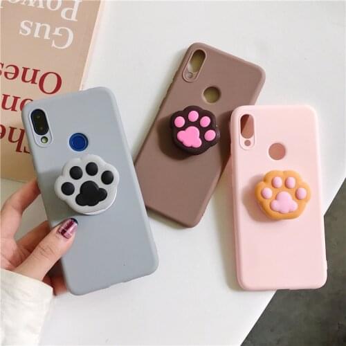 Candy Case Cat Dog Paw Holder Soft Cover For Huawei Honor 8A 8X 8C 8S 9A 9C 9X 9S 10i 20i 20s 20e 30s 30i 8 9 10 20 30 Lite Pro