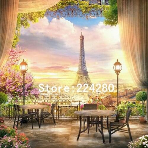 Romantic Paris scenery high quality Needlework 14CT Canvas Unprinted Handmade Embroidery Cross Stitch Kits DIY Home Decor