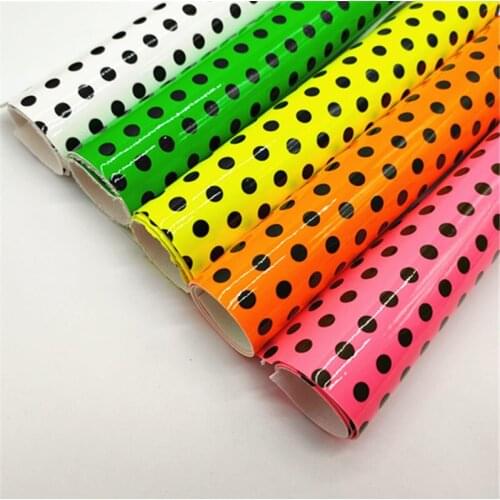 19*30cm neon dot synthetic sheet PVC leather For bag and shoes