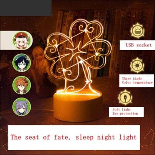 2021 new game Genshin Impact animation peripheral VENTI bedroom bedside radio lamp XIAO creative birthday gift night light